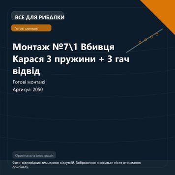 Монтаж №7\1 Вбивця Карася 3 пружини + 3 гач відвід 2050 фото